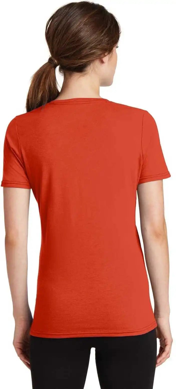 Port &amp; Company Lpc381v Ladies Performance Blend v Neck Tee Orange
