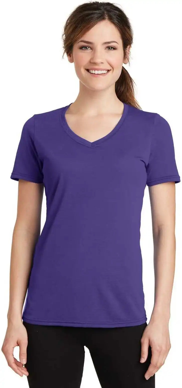 Port & Company Lpc381v Ladies Performance Blend v Neck Tee Purple