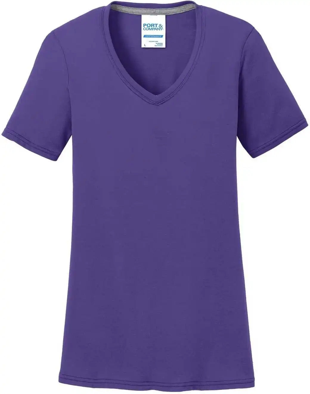 Port &amp; Company Lpc381v Ladies Performance Blend v Neck Tee Purple