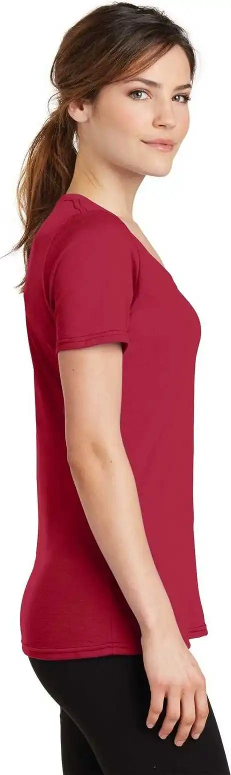 Port & Company Lpc381v Ladies Performance Blend V-neck Tee - Red