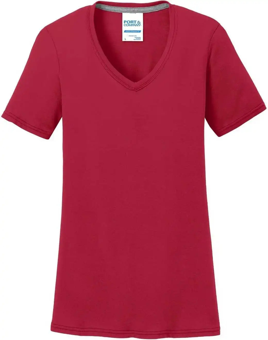 Port & Company Lpc381v Ladies Performance Blend V-neck Tee - Red