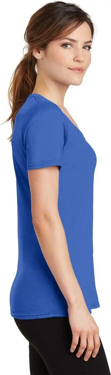 Port & Company Lpc381v Ladies Performance Blend V-neck Tee - True Royal
