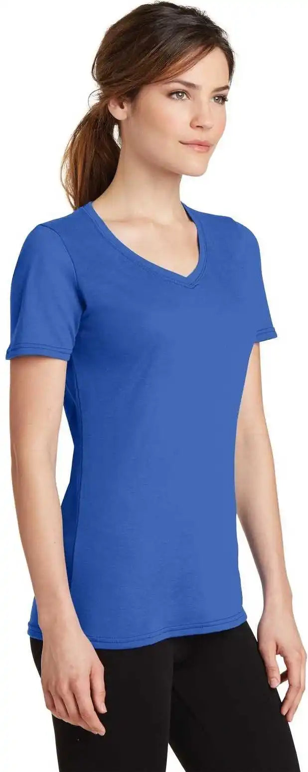 Port & Company Lpc381v Ladies Performance Blend V-neck Tee - True Royal
