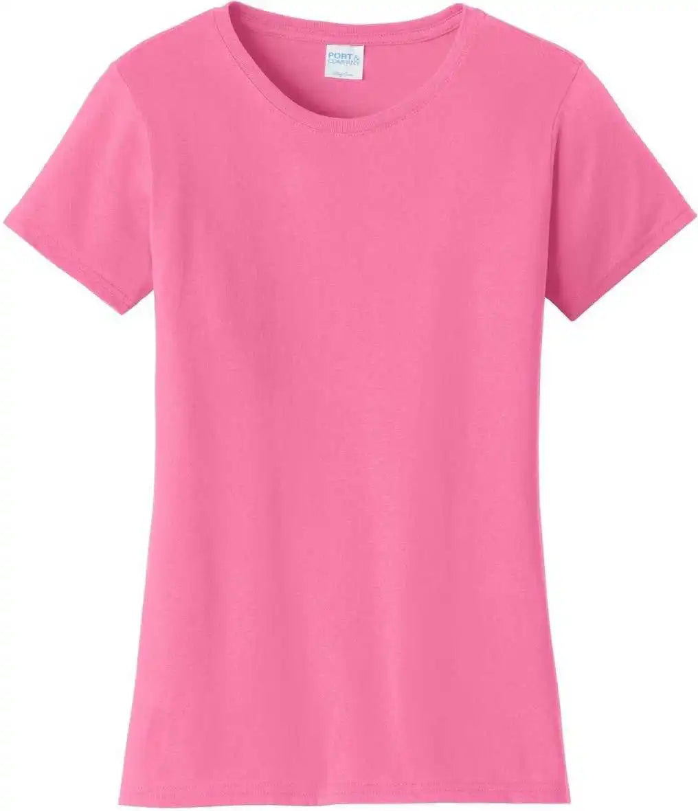 Port &amp; Company Lpc450 Ladies Fan Favorite Tee New Pink