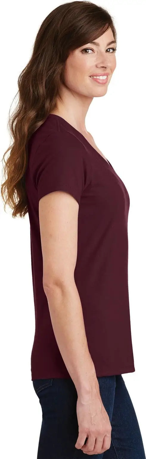 Port & Company Lpc450v co Women’s Fan Favorite V-neck Tee - Athletic Maroon