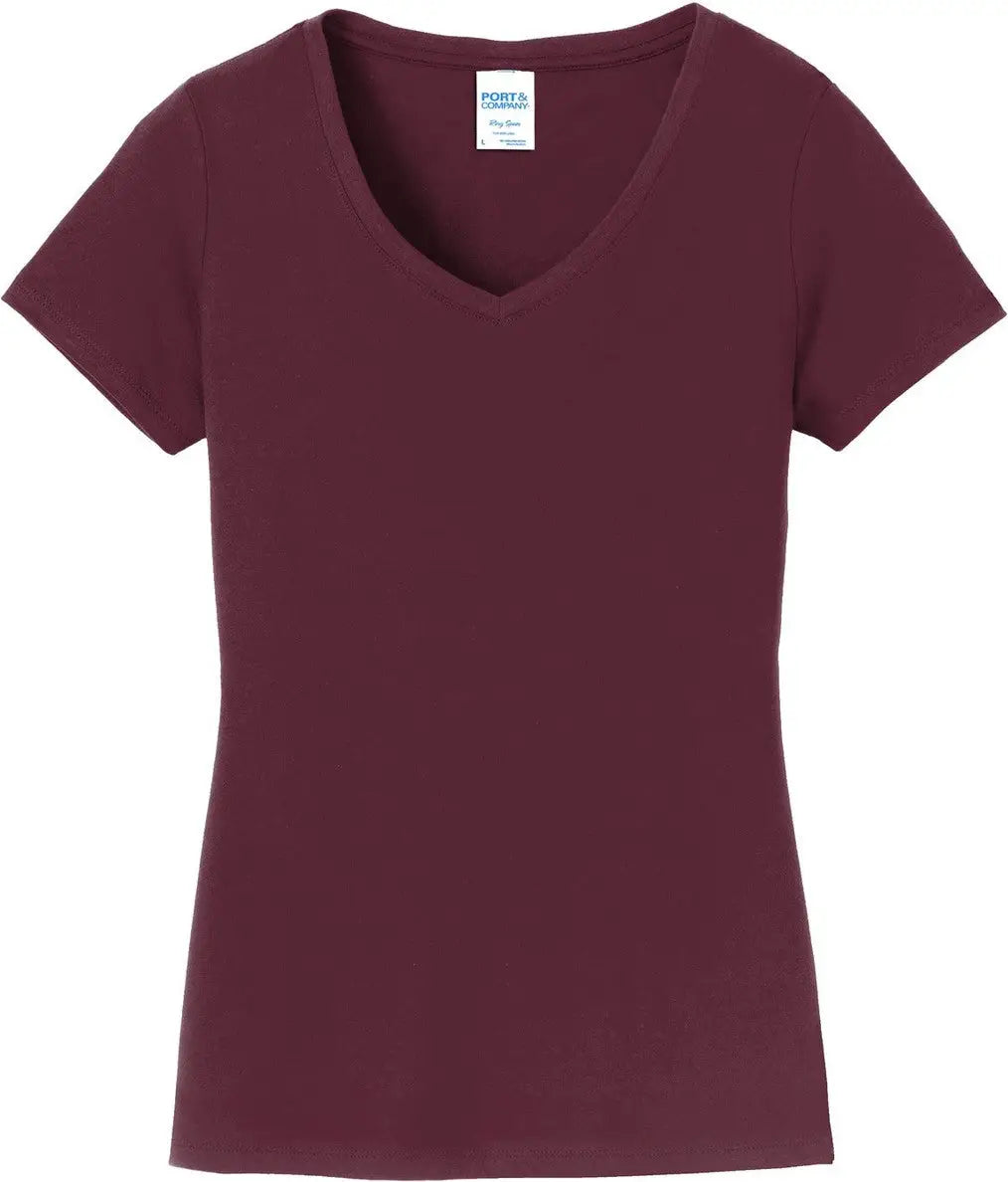 Port & Company Lpc450v co Women’s Fan Favorite V-neck Tee - Athletic Maroon