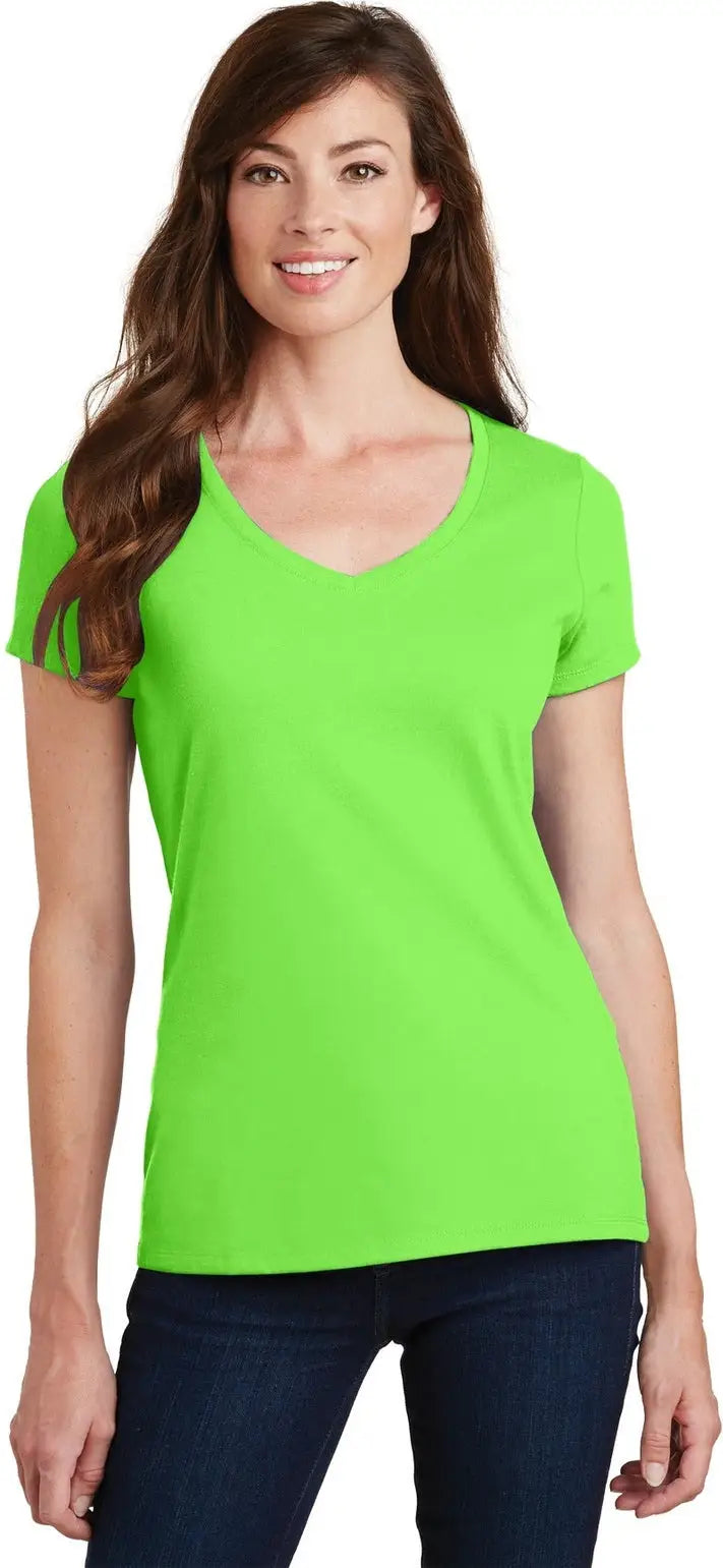 Port & Company Lpc450v co Women’s Fan Favorite V-neck Tee - Flash Green - Ladies Xs