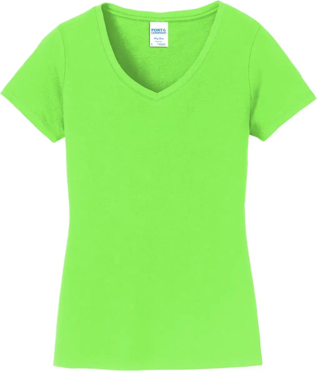 Port & Company Lpc450v co Women’s Fan Favorite V-neck Tee - Flash Green