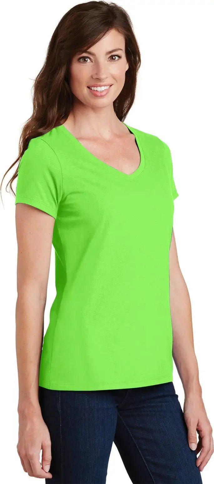 Port & Company Lpc450v co Women’s Fan Favorite V-neck Tee - Flash Green