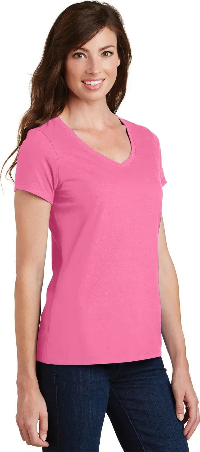 Port & Company Lpc450v co Women’s Fan Favorite V-neck Tee - New Pink