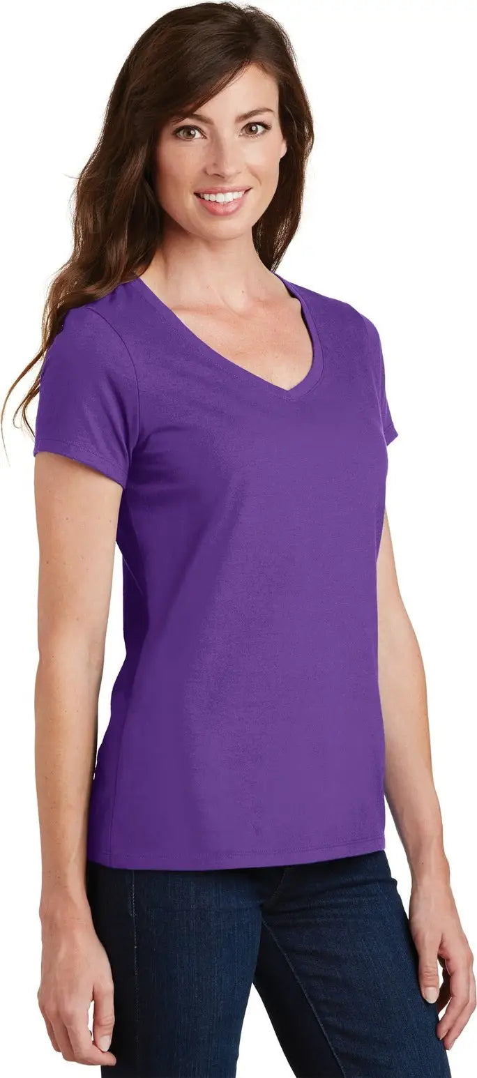 Port & Company Lpc450v co Women’s Fan Favorite V-neck Tee - True Purple