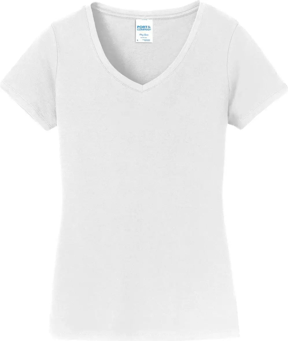 Port & Company Lpc450v co Women’s Fan Favorite V-neck Tee - White