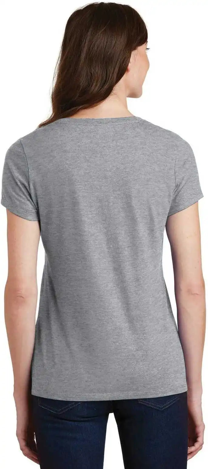Port &amp; Company Lpc450v Ladies Fan Favorite v Neck Tee Athletic Heather