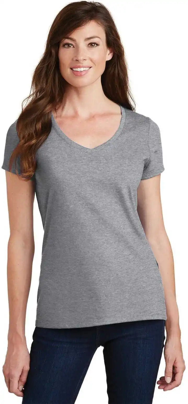 Port & Company Lpc450v Ladies Fan Favorite V-neck Tee - Athletic Heather