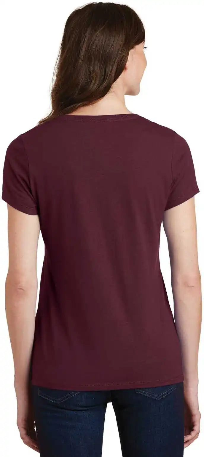 Port & Company Lpc450v Ladies Fan Favorite v Neck Tee Athletic Maroon