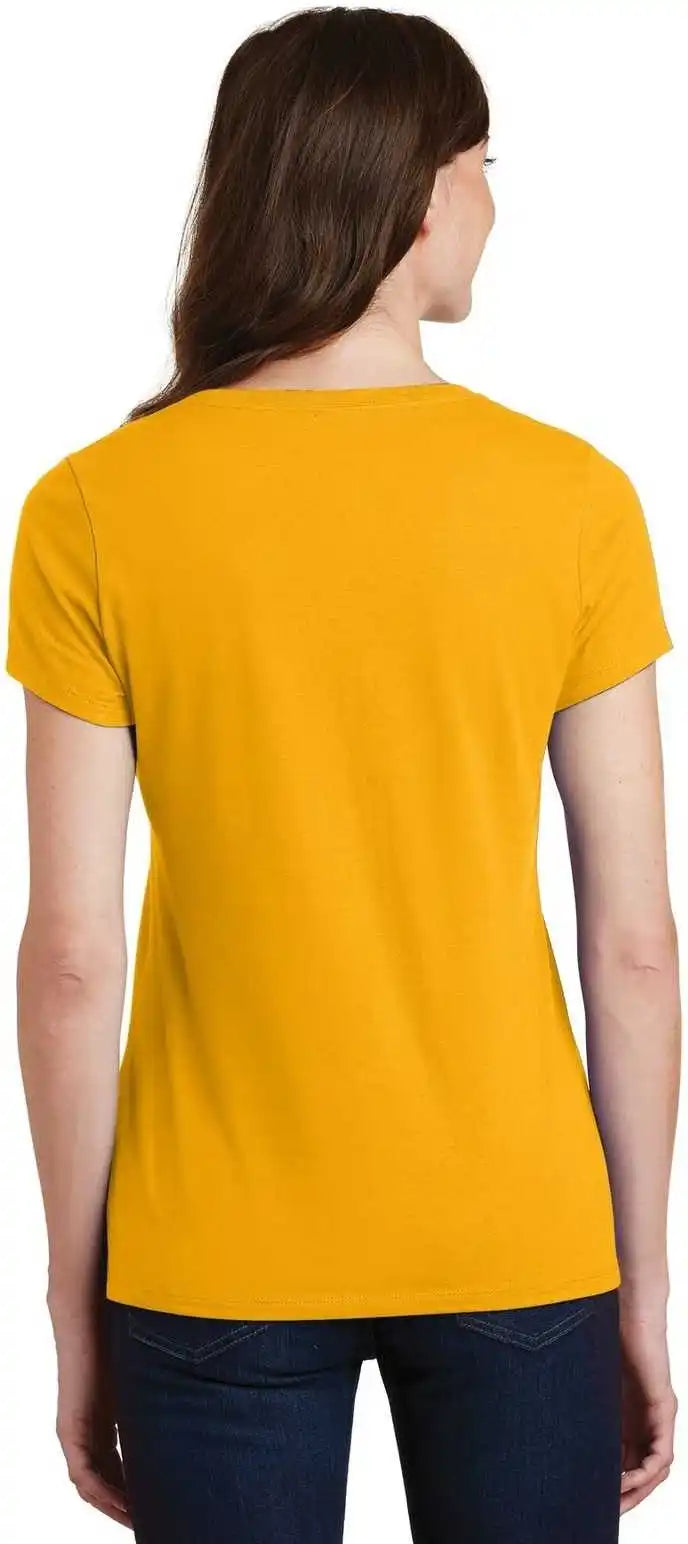 Port &amp; Company Lpc450v Ladies Fan Favorite v Neck Tee Bright Gold
