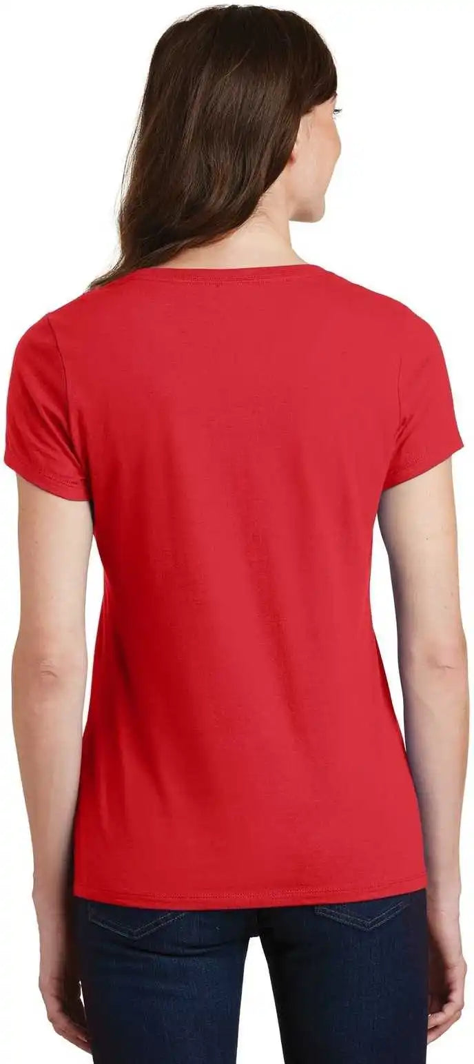 Port & Company Lpc450v Ladies Fan Favorite v Neck Tee Bright Red
