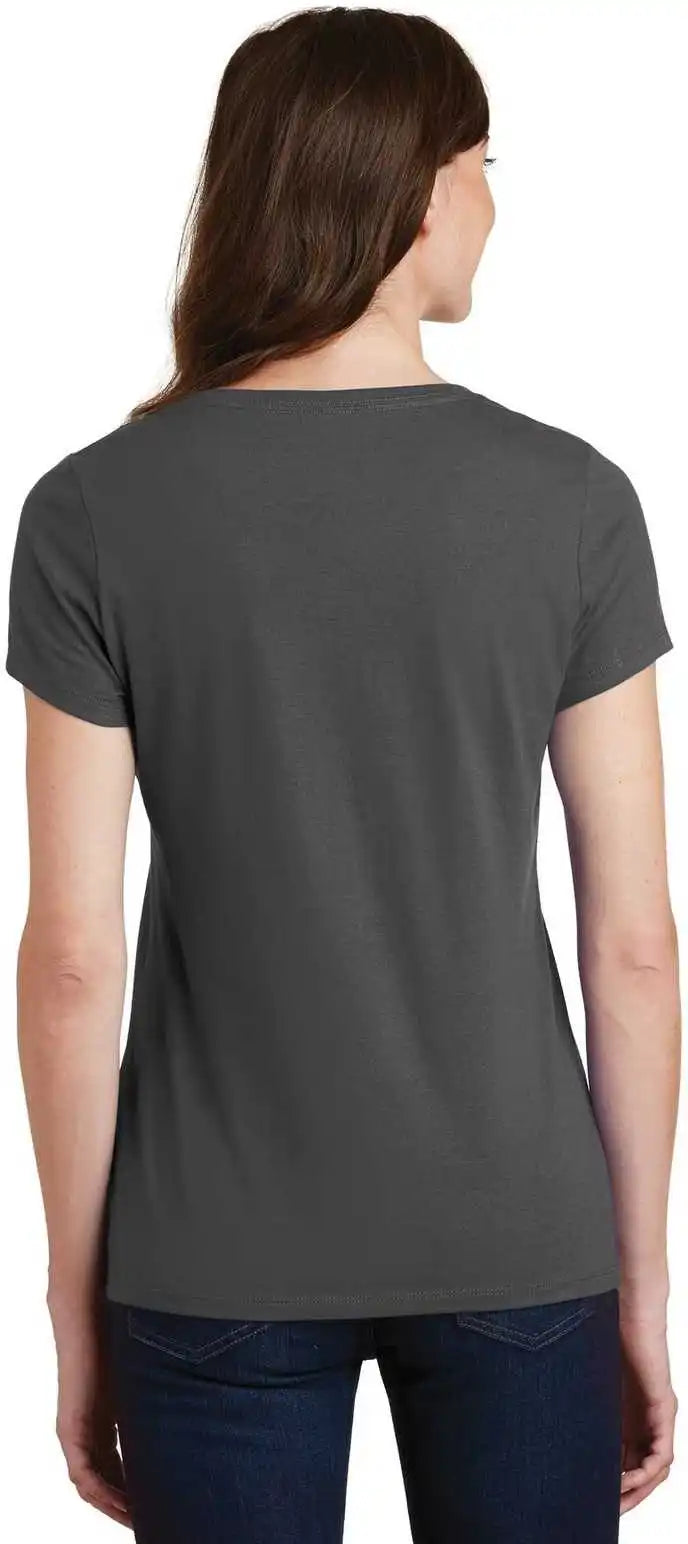 Port &amp; Company Lpc450v Ladies Fan Favorite v Neck Tee Charcoal