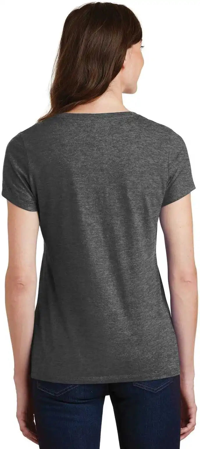Port &amp; Company Lpc450v Ladies Fan Favorite v Neck Tee Dark Heather Gray