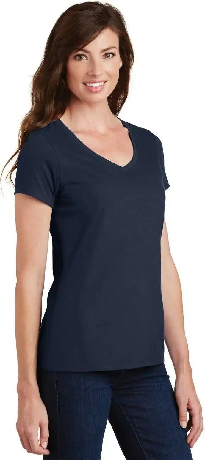 Port &amp; Company Lpc450v Ladies Fan Favorite V-neck Tee - Deep Navy