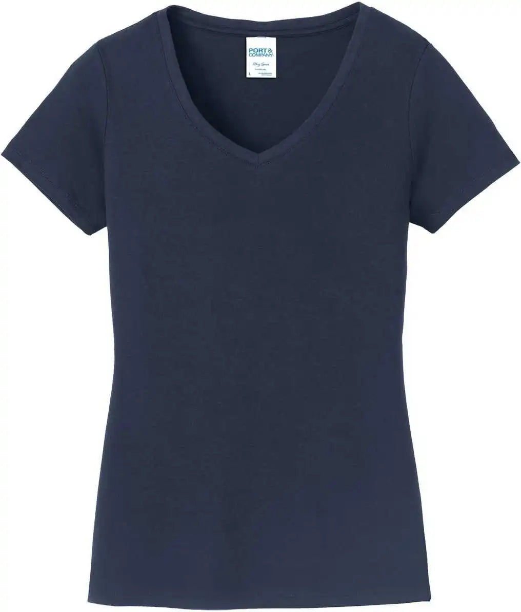 Port &amp; Company Lpc450v Ladies Fan Favorite V-neck Tee - Deep Navy