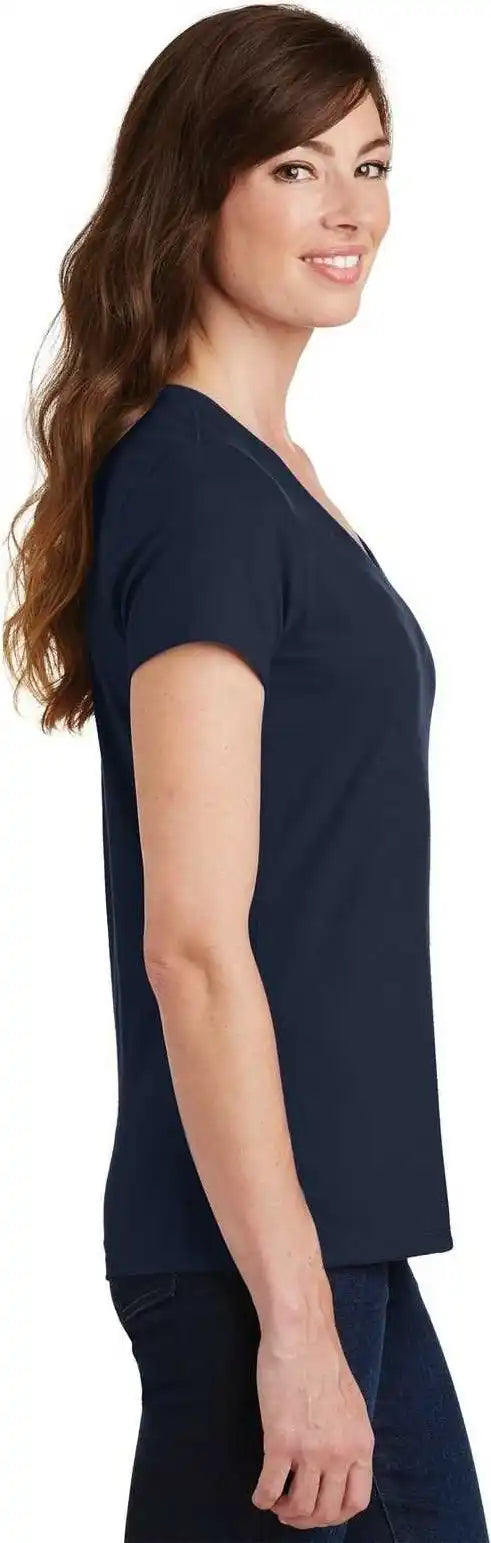Port &amp; Company Lpc450v Ladies Fan Favorite V-neck Tee - Deep Navy