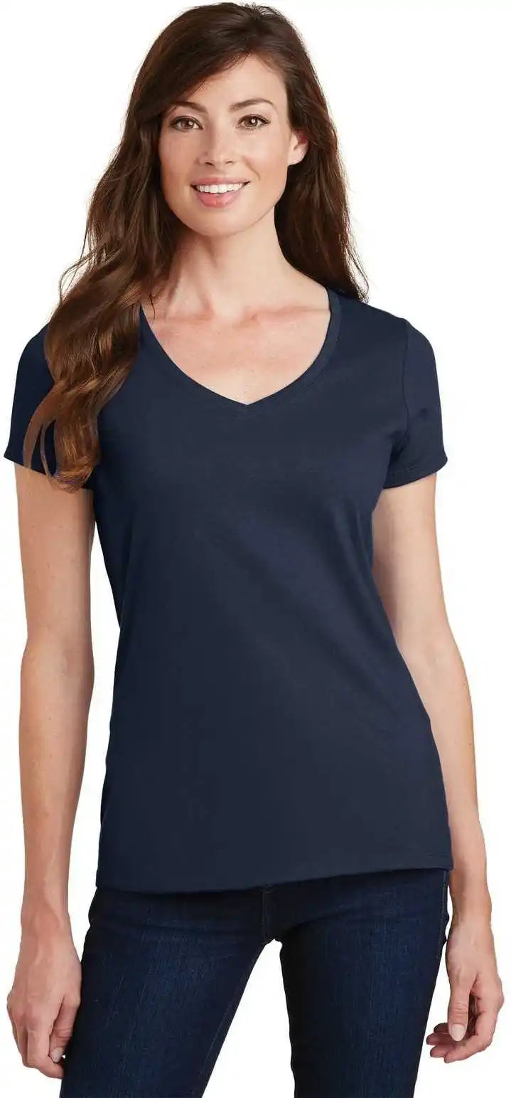 Port & Company Lpc450v Ladies Fan Favorite v Neck Tee Deep Navy