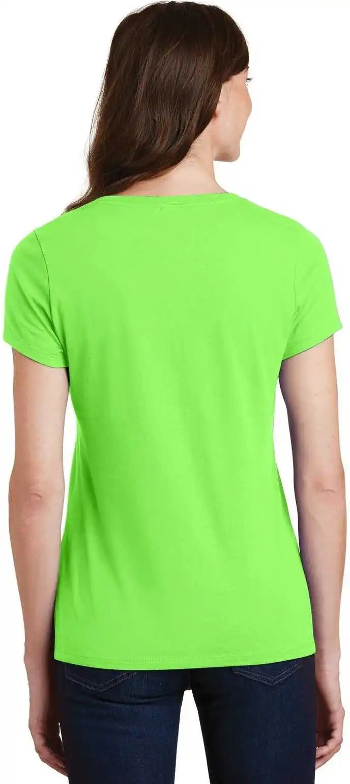 Port & Company Lpc450v Ladies Fan Favorite v Neck Tee Flash Green