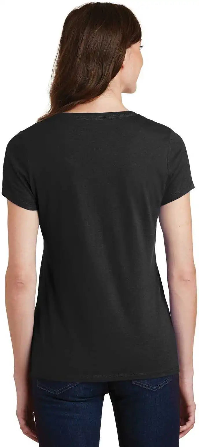 Port &amp; Company Lpc450v Ladies Fan Favorite v Neck Tee Jet Black