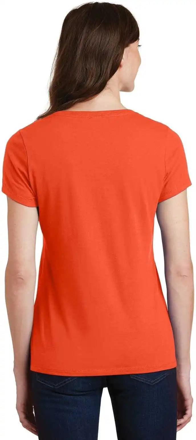 Port &amp; Company Lpc450v Ladies Fan Favorite v Neck Tee Orange