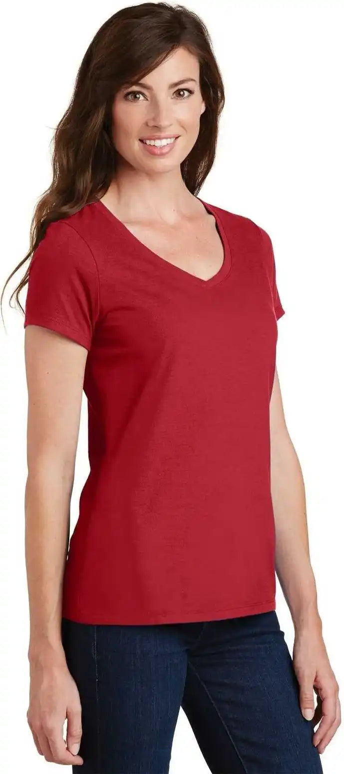 Port &amp; Company Lpc450v Ladies Fan Favorite v Neck Tee Team Cardinal