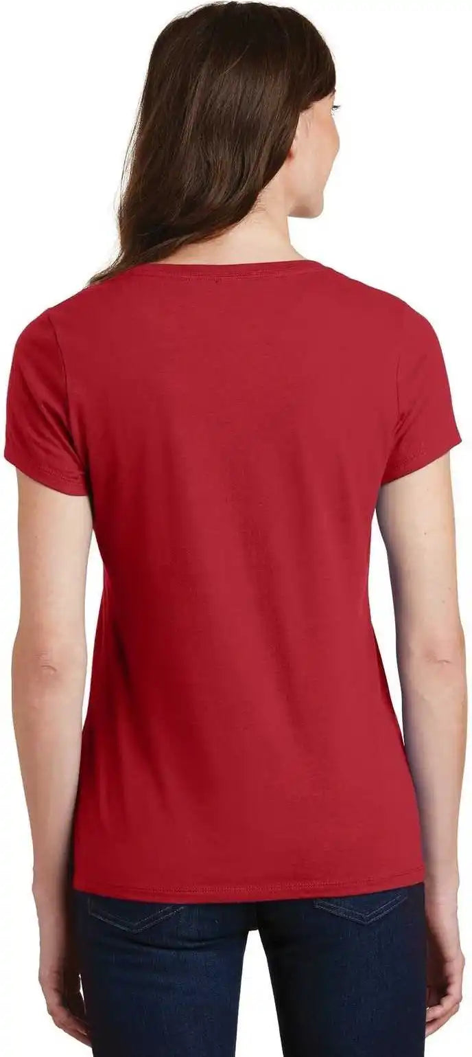 Port &amp; Company Lpc450v Ladies Fan Favorite v Neck Tee Team Cardinal