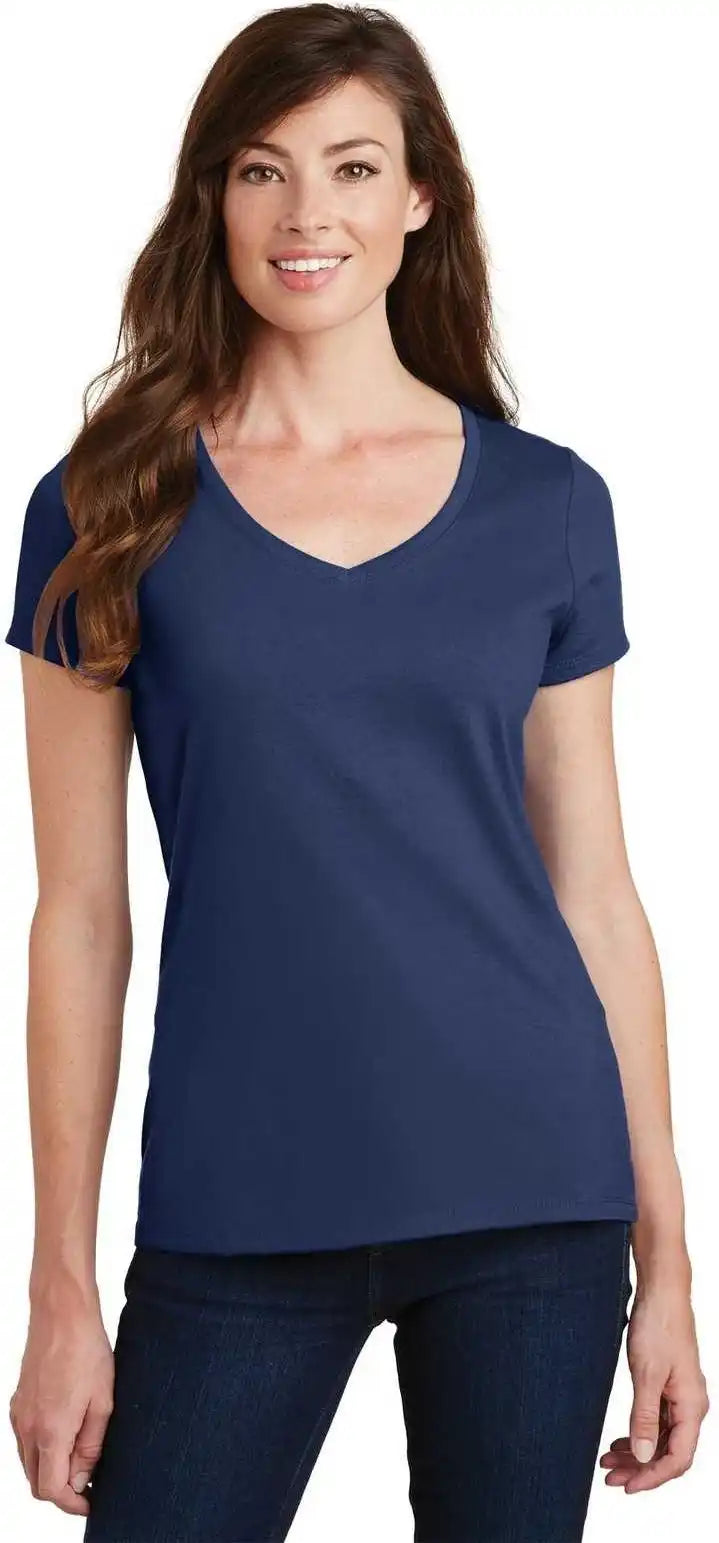 Port & Company Lpc450v Ladies Fan Favorite v Neck Tee Team Navy