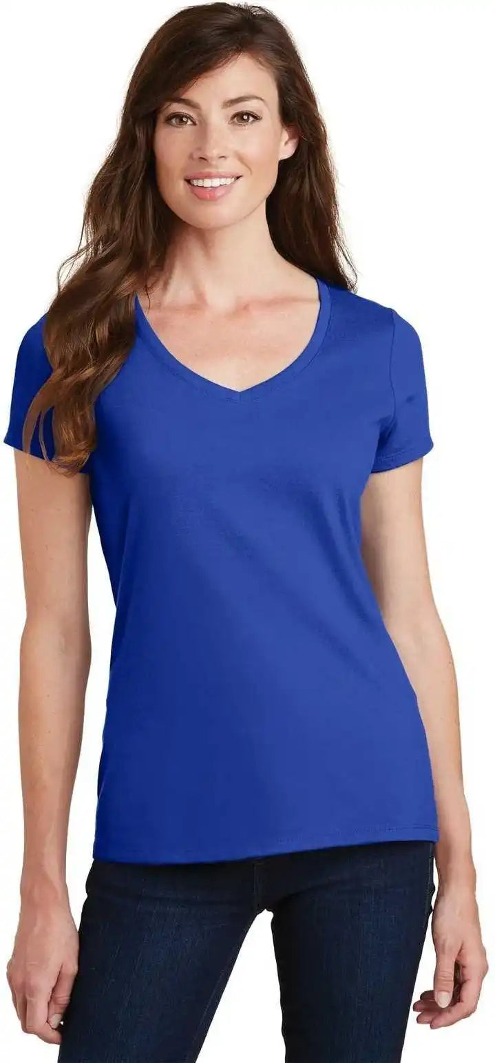 Port & Company Lpc450v Ladies Fan Favorite v Neck Tee True Royal