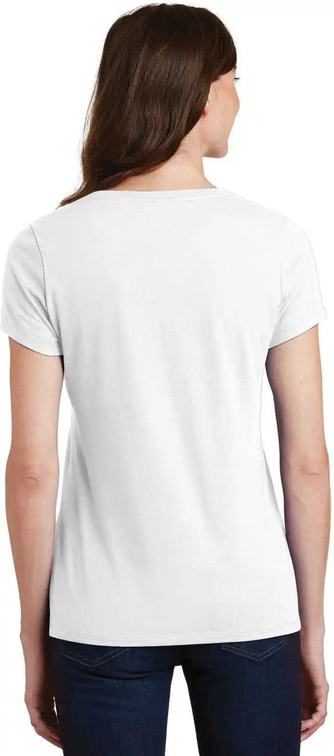 Port & Company Lpc450v Ladies Fan Favorite v Neck Tee White
