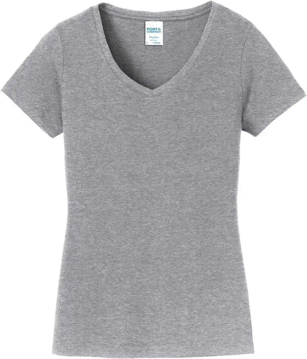 Port & Company Lpc450v Women’s Fan Favorite V-neck Tee - Athletic Heather