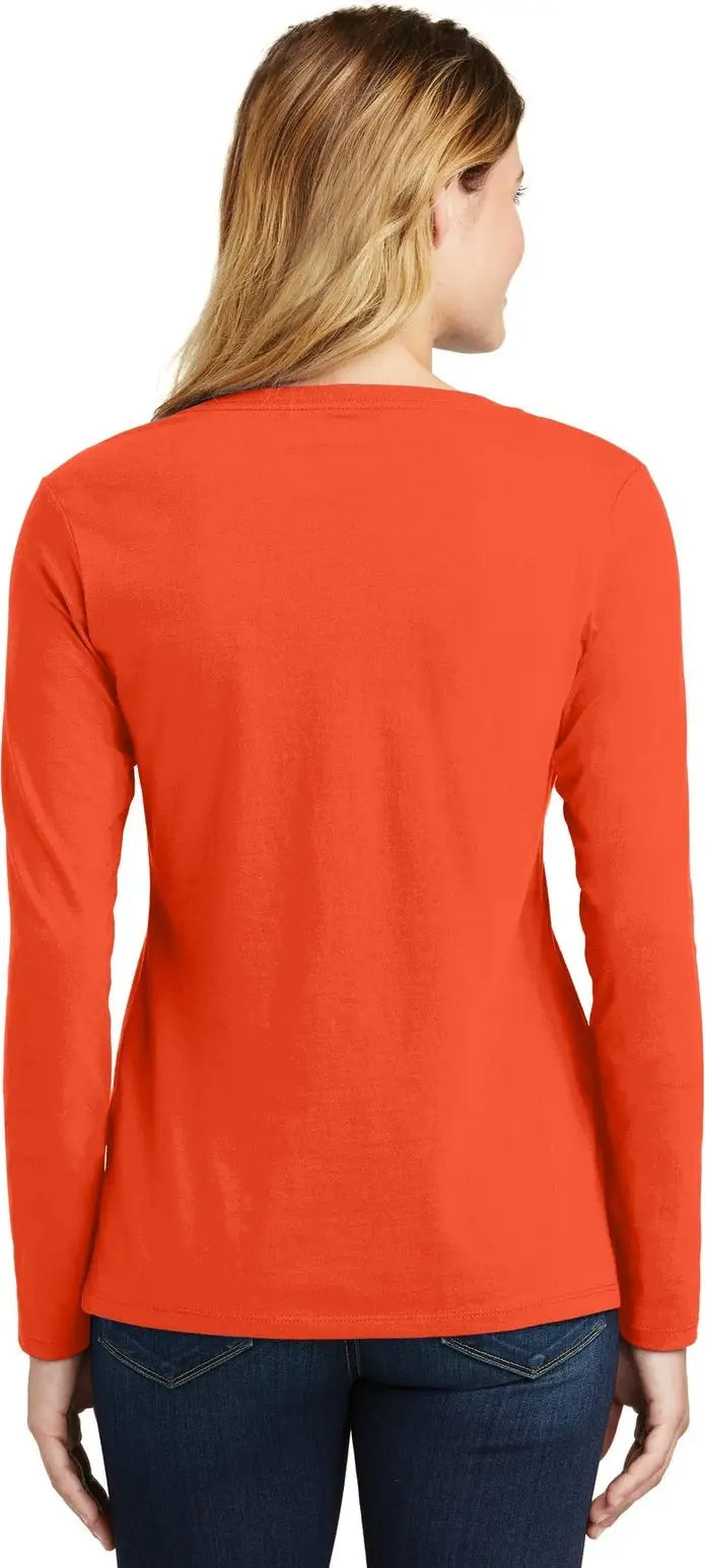 Port & Company Lpc450vls co Women’s Long Sleeve Fan Favorite V-neck Tee - Orange