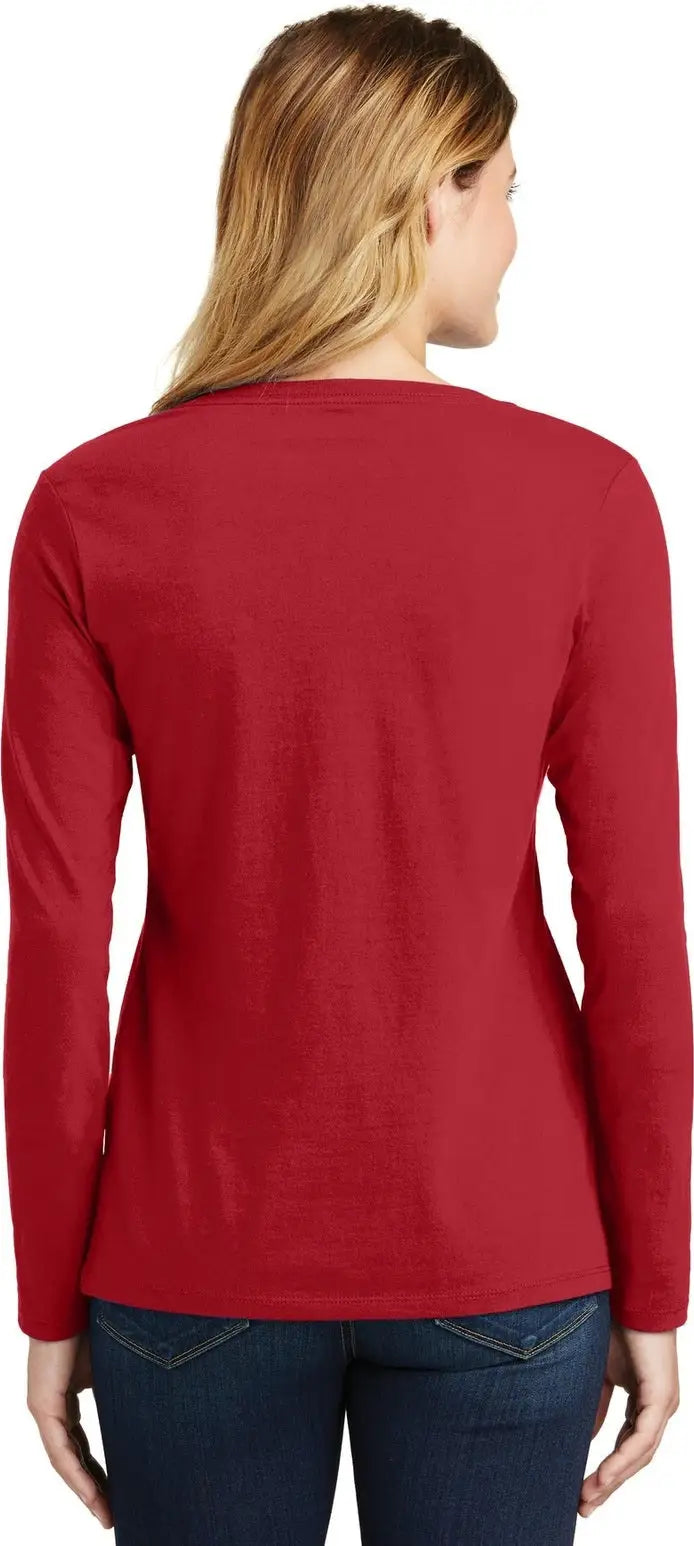 Port & Company Lpc450vls co Women’s Long Sleeve Fan Favorite V-neck Tee - Team Cardinal
