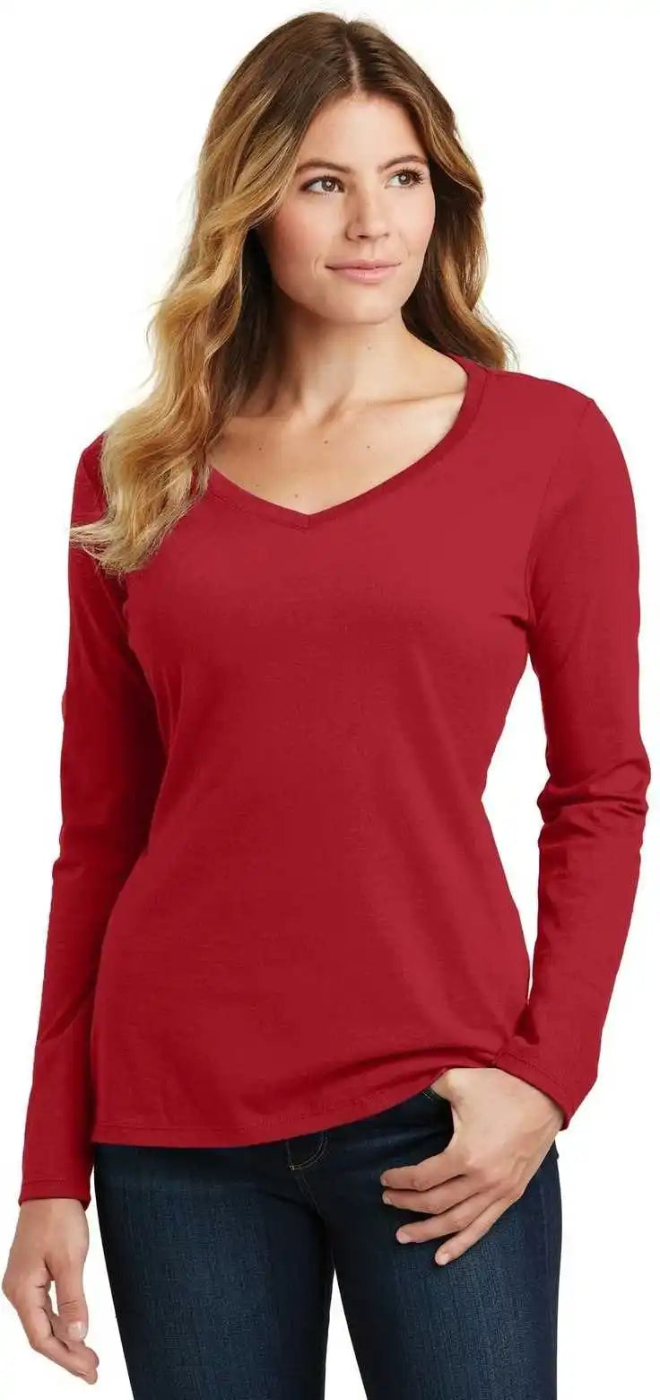 Port & Company Lpc450vls Ladies Long Sleeve Fan Favorite v Neck Tee Team Cardinal
