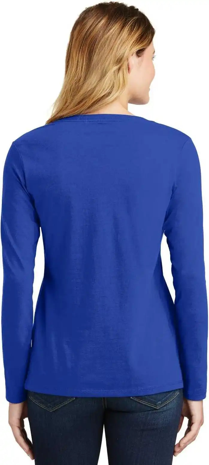 Port & Company Lpc450vls Ladies Long Sleeve Fan Favorite v Neck Tee True Royal