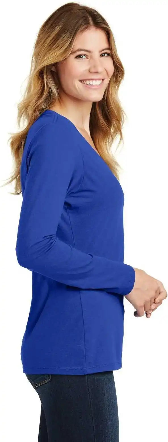 Port & Company Lpc450vls Ladies Long Sleeve Fan Favorite v Neck Tee True Royal