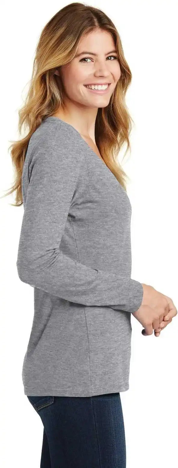 Port & Company Lpc450vls Ladies Long Sleeve Fan Favorite V-neck Tee - Athletic Heather
