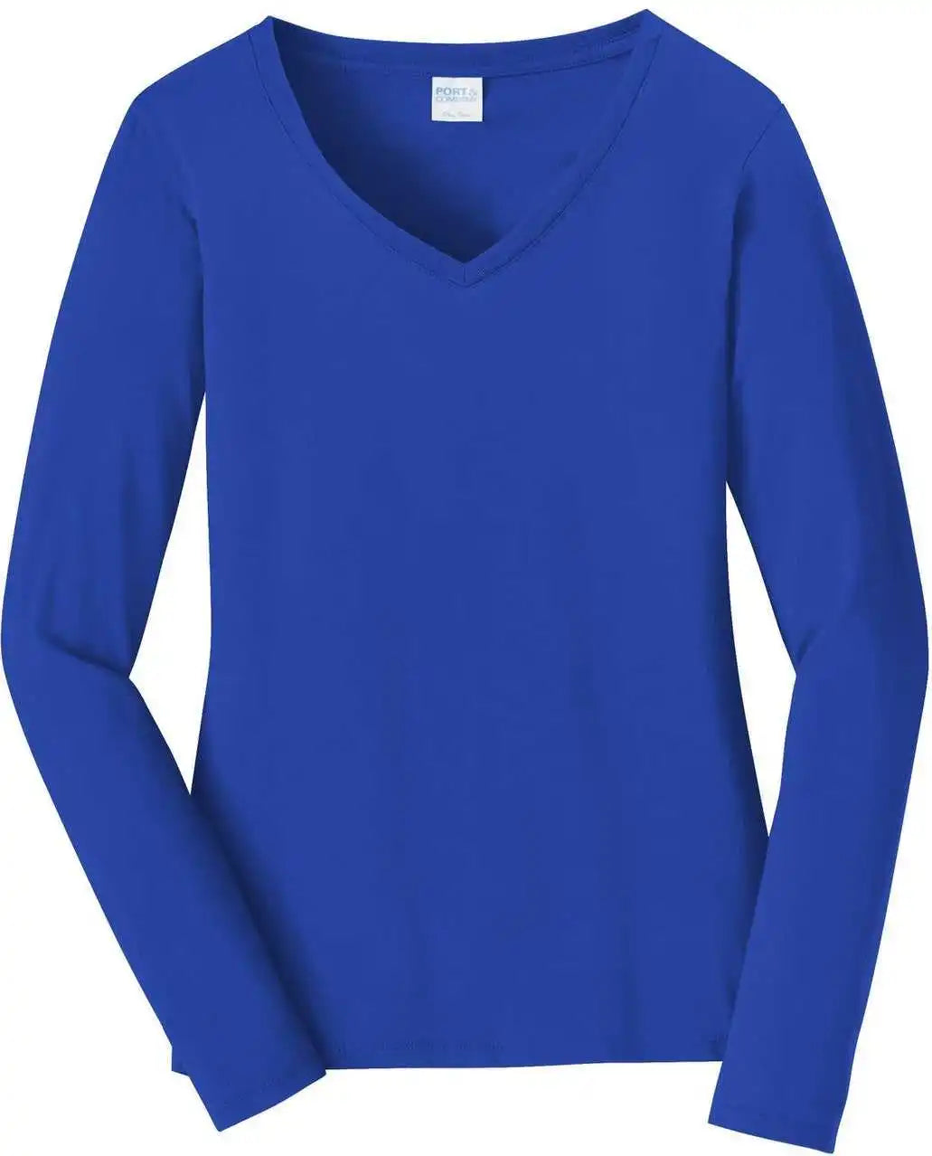 Port & Company Lpc450vls Women’s Long Sleeve Fan Favorite V-neck Tee - True Royal