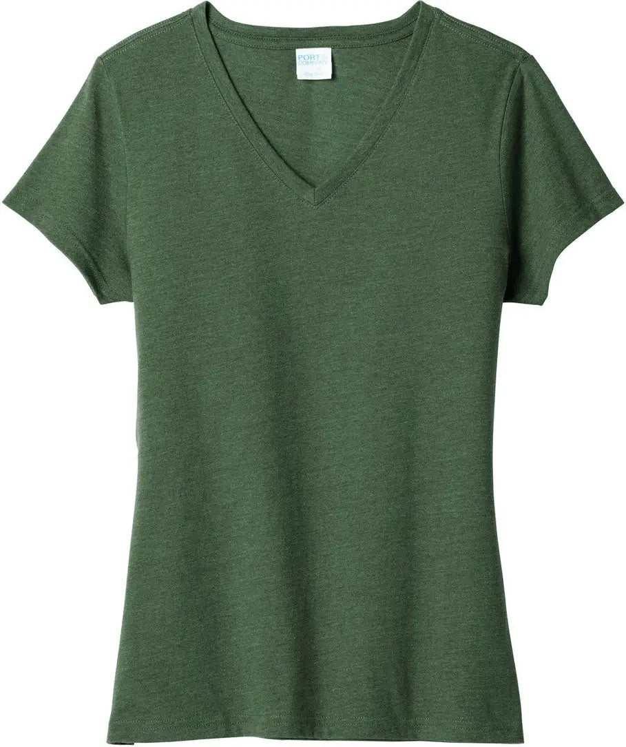 Port & Company Lpc455v co Women’s Fan Favorite Blend V-neck Tee - Forest Green Heather