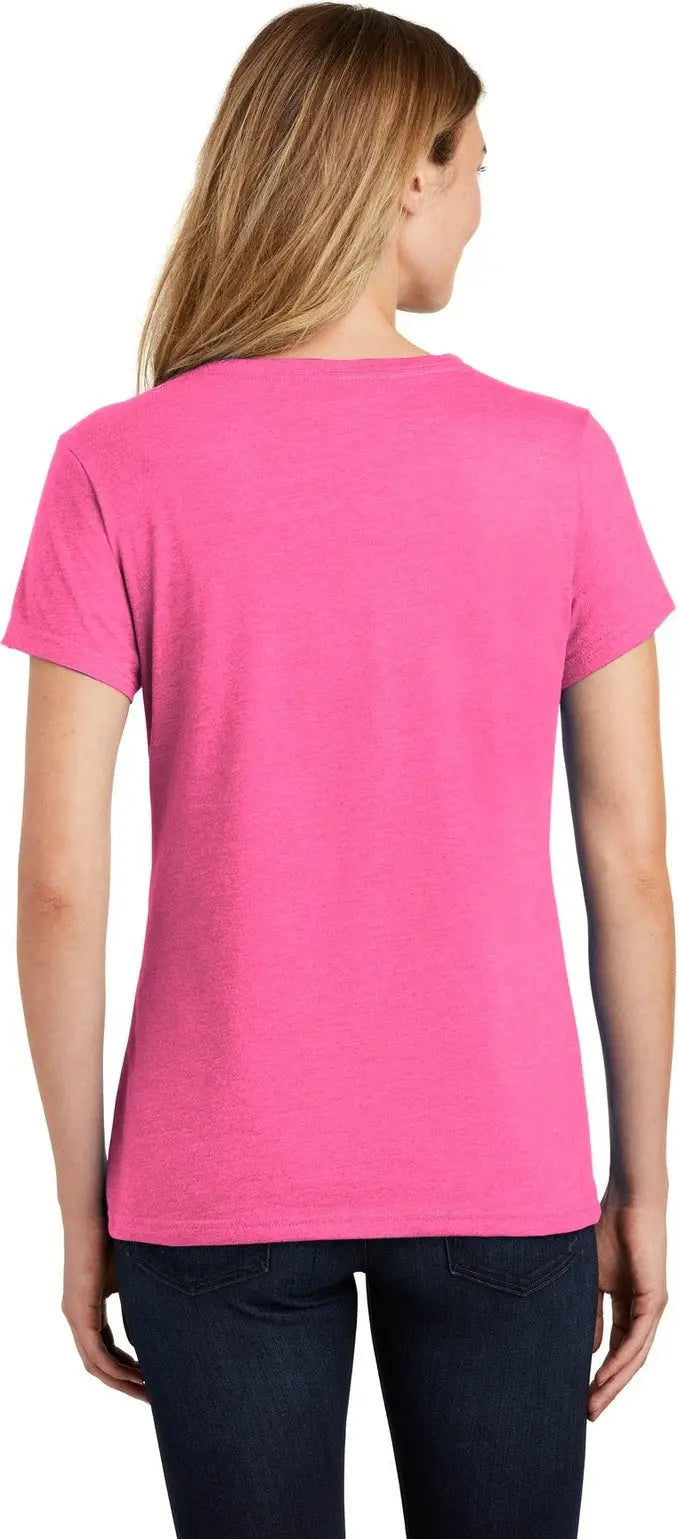 Port & Company Lpc455v co Women’s Fan Favorite Blend V-neck Tee - Neon Pink Heather