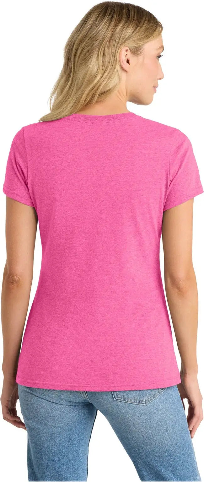 Port & Company Lpc455v co Women’s Fan Favorite Blend V-neck Tee - Neon Pink Heather