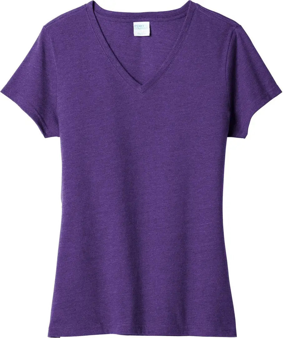 Port & Company Lpc455v co Women’s Fan Favorite Blend V-neck Tee - Team Purple Heather