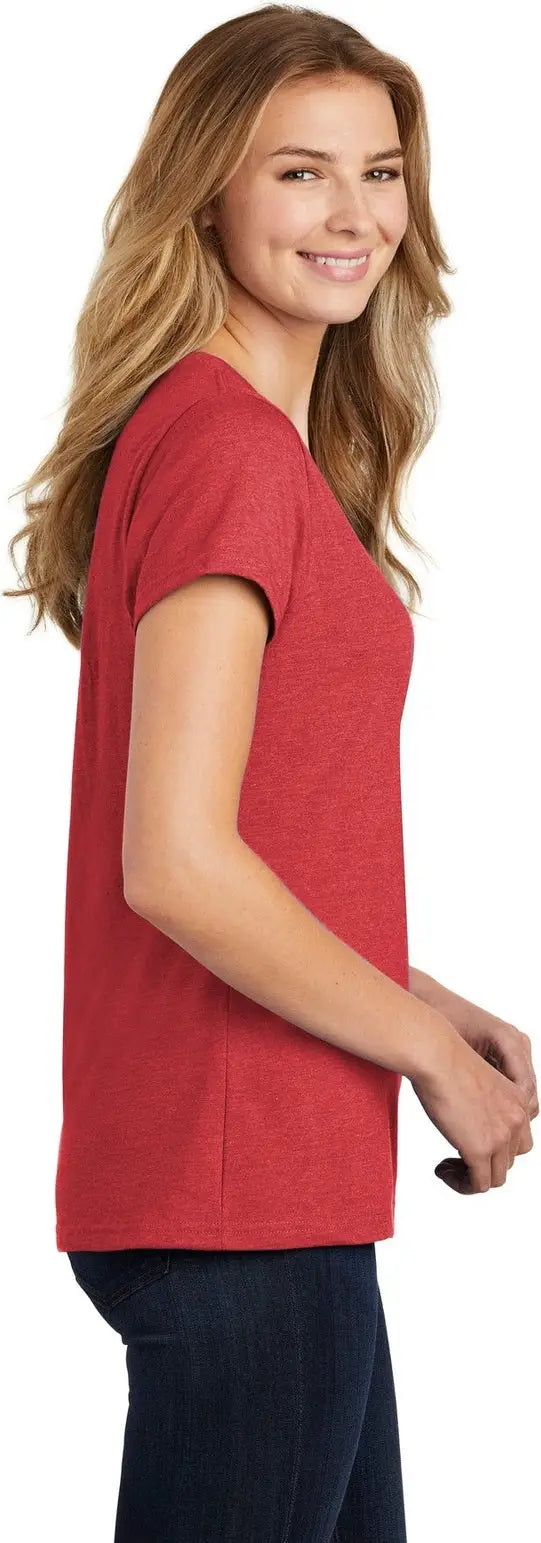 Port & Company Lpc455v co Women’s Fan Favorite Blend V-neck Tee - Team Cardinal Heather