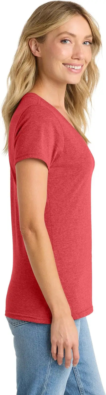 Port & Company Lpc455v co Women’s Fan Favorite Blend V-neck Tee - Team Cardinal Heather
