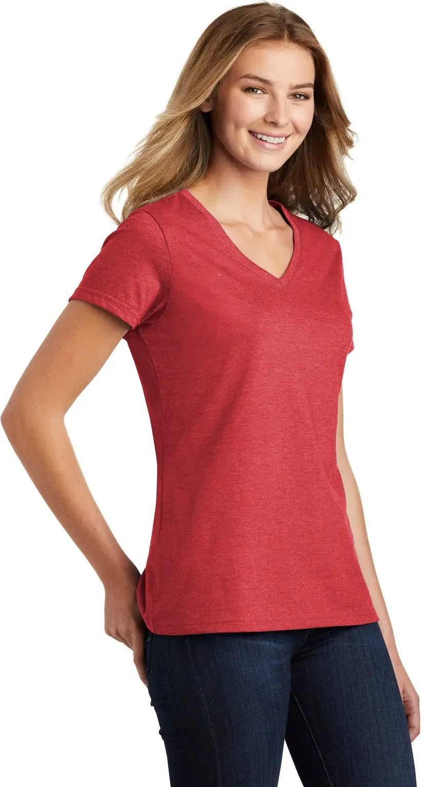 Port & Company Lpc455v co Women’s Fan Favorite Blend V-neck Tee - Team Cardinal Heather